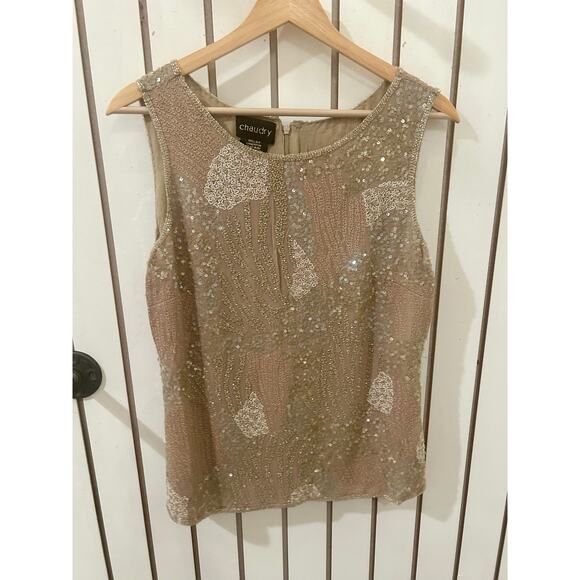 Chaudry Silk Beaded Blouse Size M - Picture 8 of 8